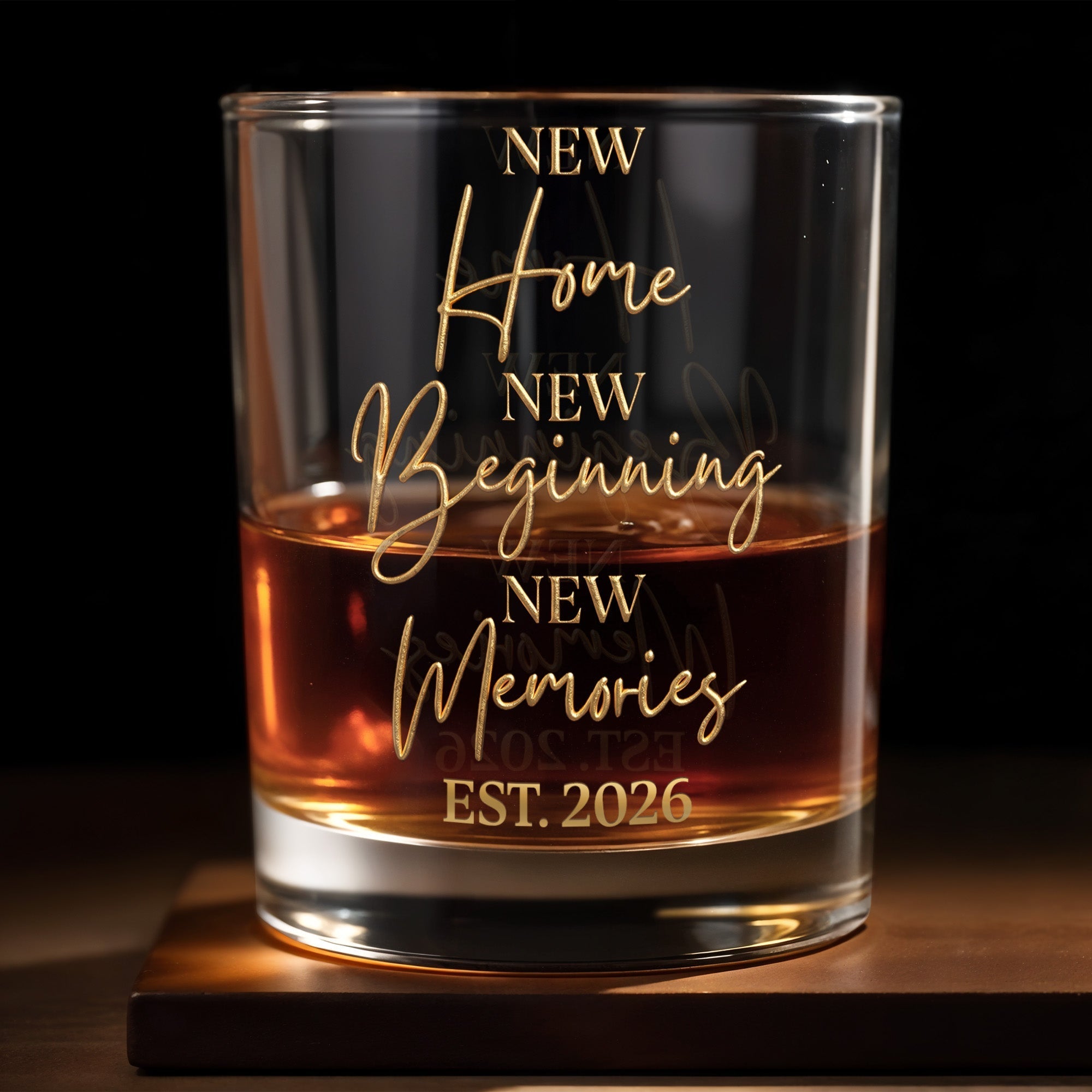 Personalized Custom Whiskey Glass EST Date Elegant Gift for Couples