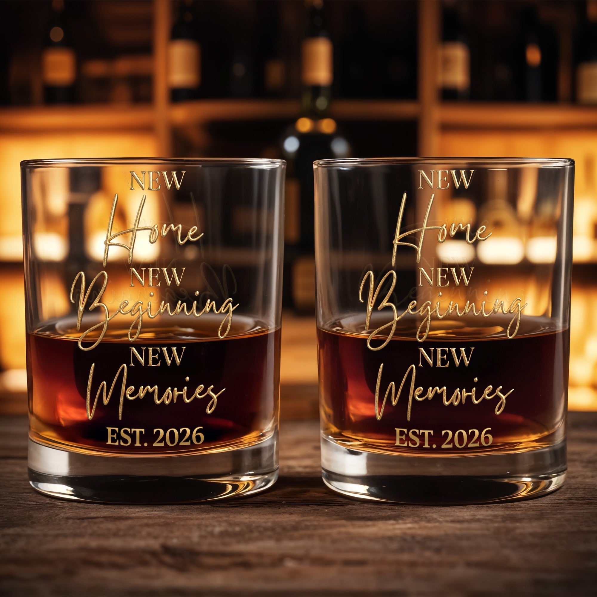 Personalized Custom Whiskey Glass EST Date Elegant Gift for Couples