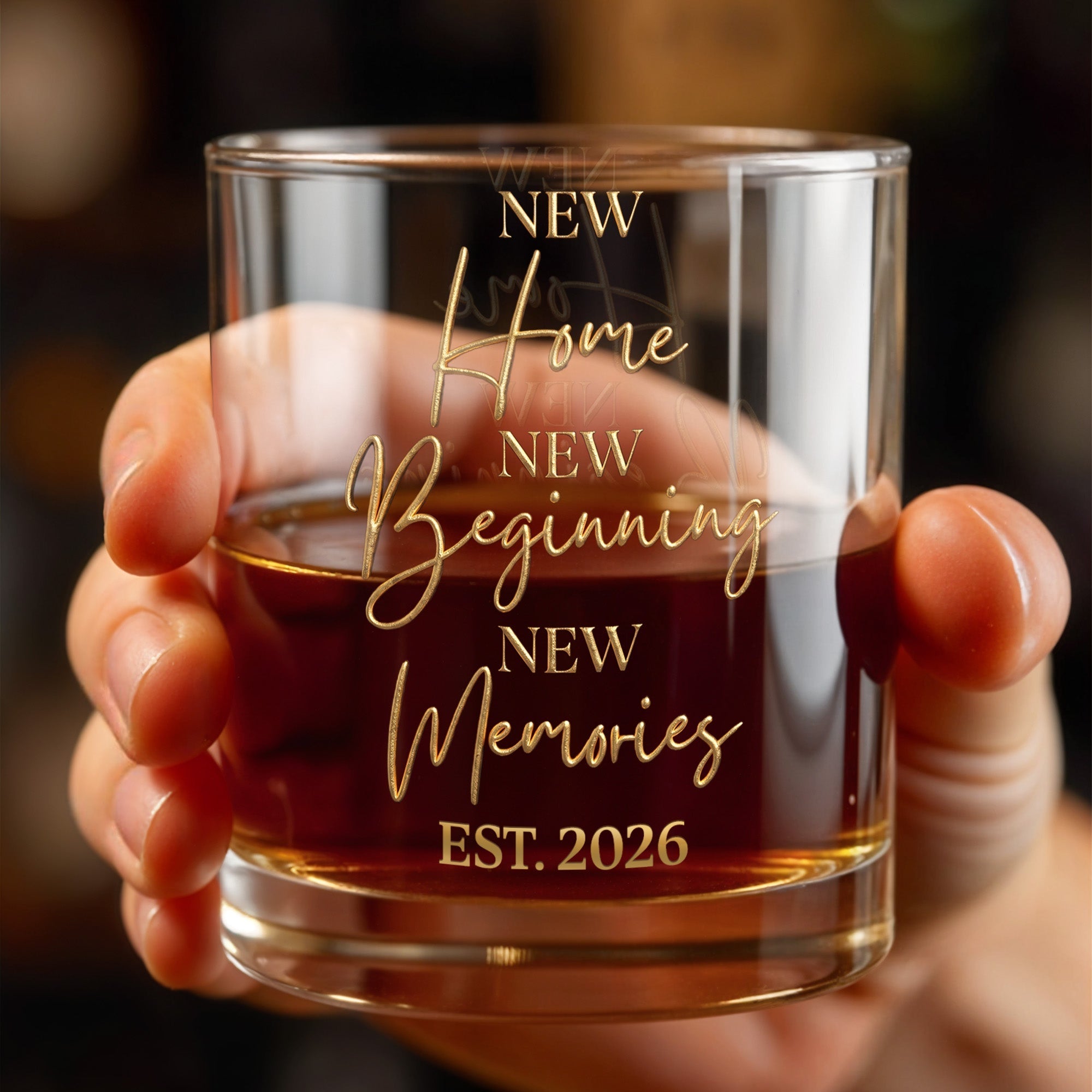 Personalized Custom Whiskey Glass EST Date Elegant Gift for Couples