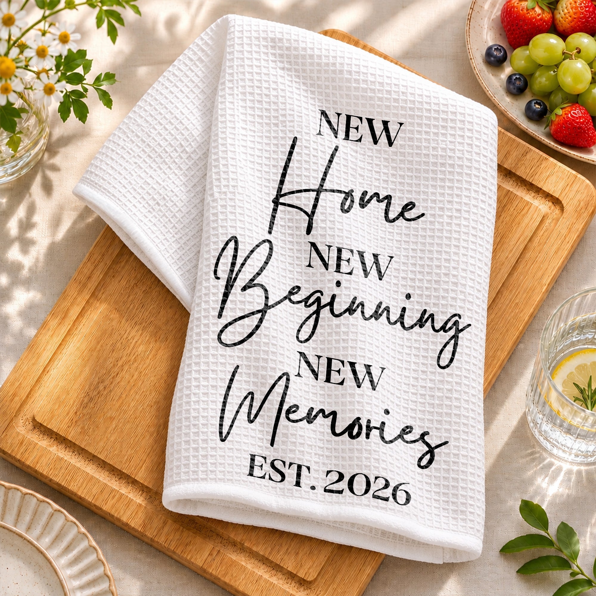 Personalized Minimalist Kitchen Towel Custom Gift for Family