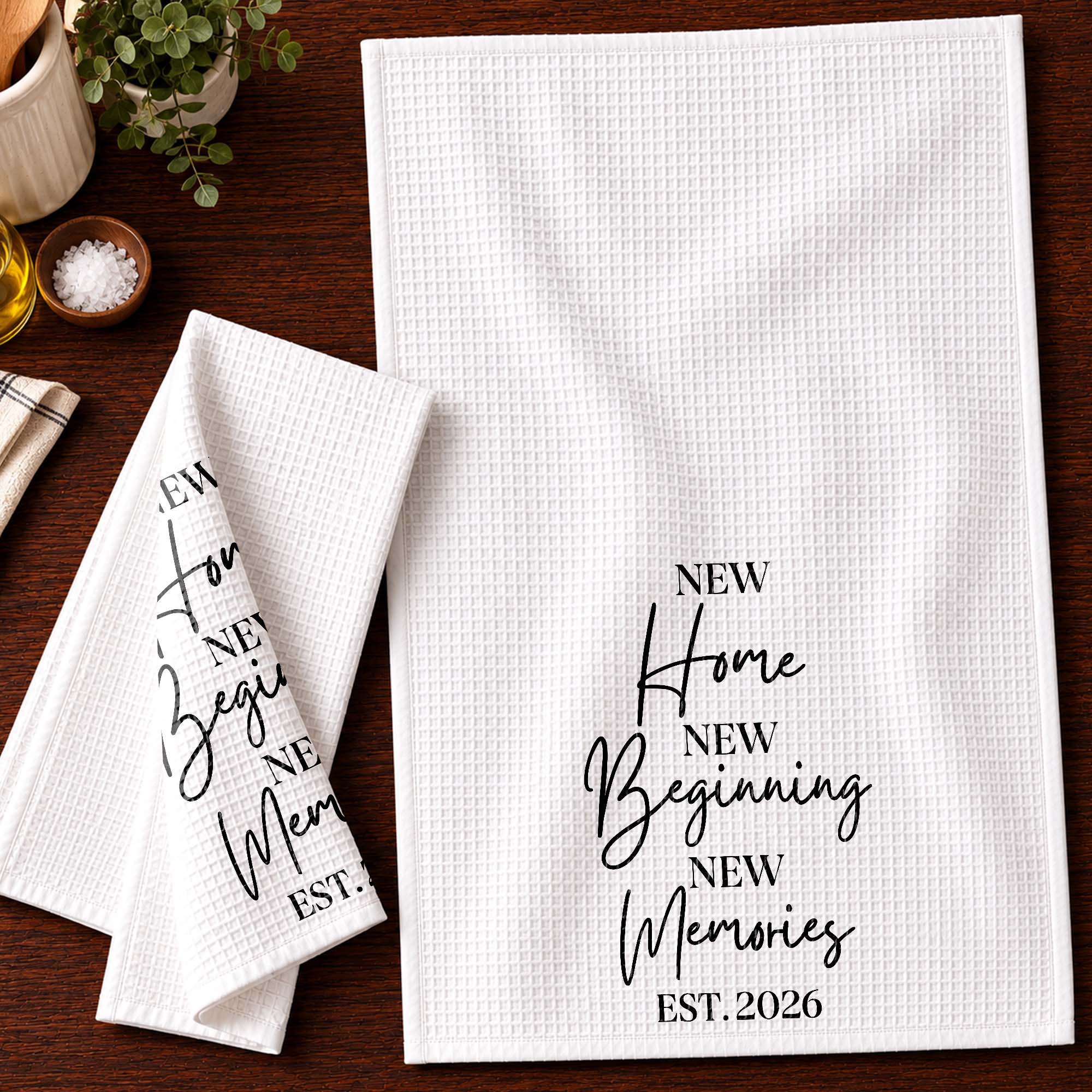 Personalized Minimalist Kitchen Towel Custom Gift for Family