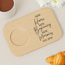 Load image into Gallery viewer, Personalized Wood Grain Serving Board with Cup Holder Gift for Couples
