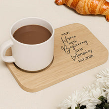 Load image into Gallery viewer, Personalized Wood Grain Serving Board with Cup Holder Gift for Couples
