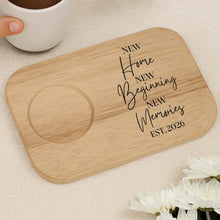 Load image into Gallery viewer, Personalized Wood Grain Serving Board with Cup Holder Gift for Couples
