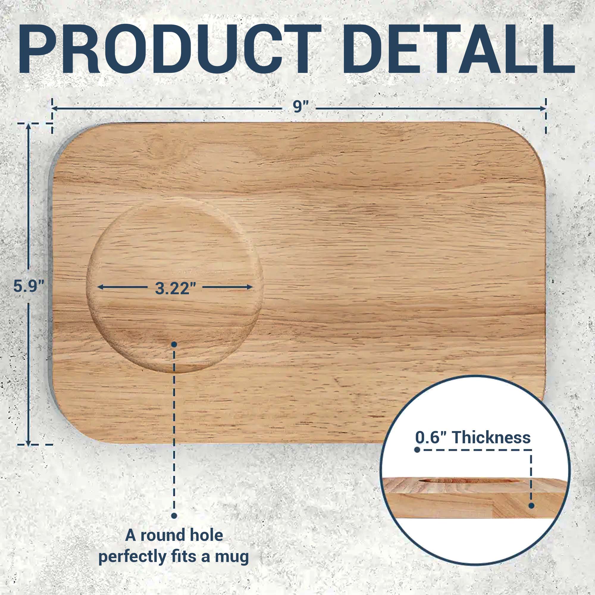 Personalized Wood Grain Serving Board with Cup Holder Gift for Couples