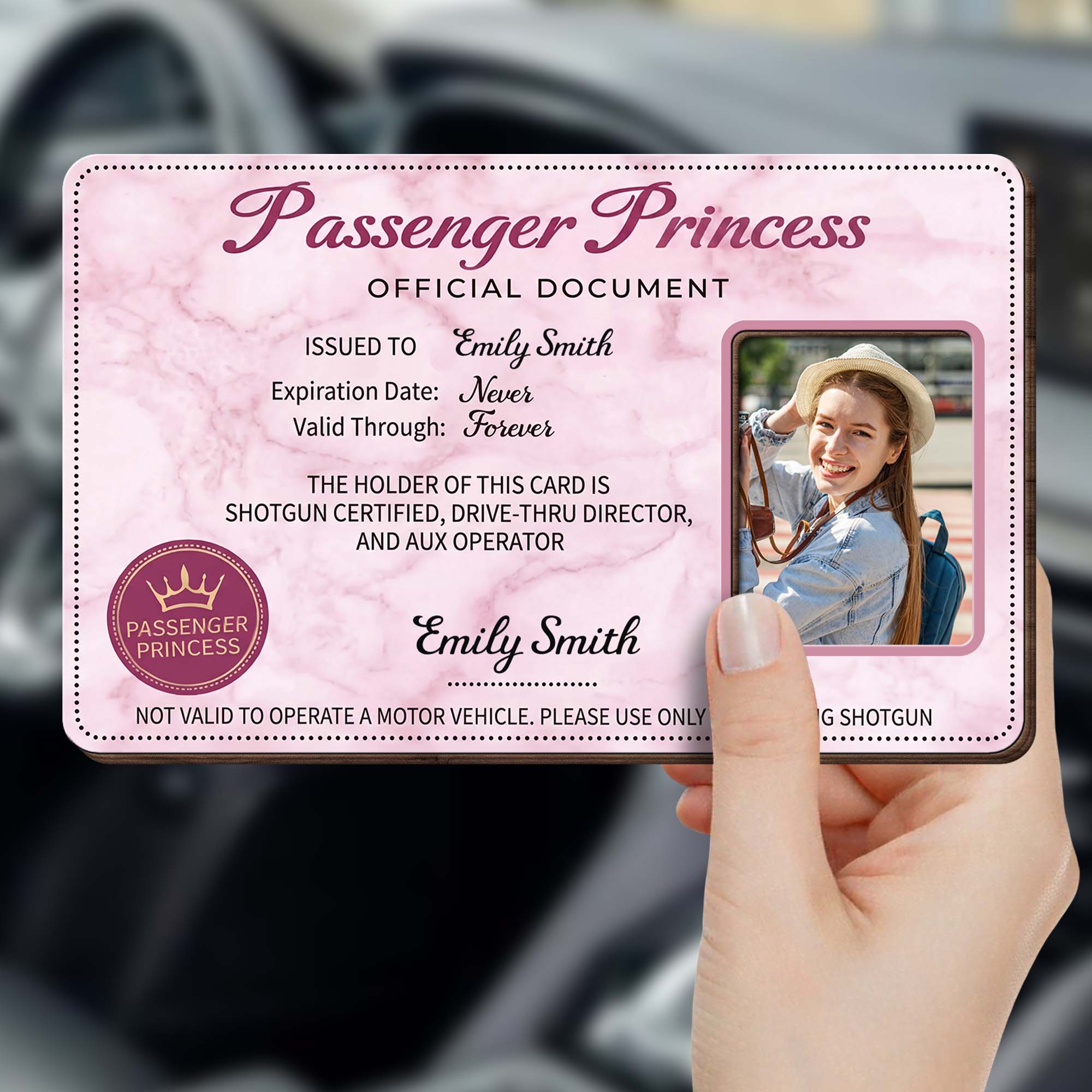 Personalized Car Visor Clip Custom Name Crown Gift for Daughter