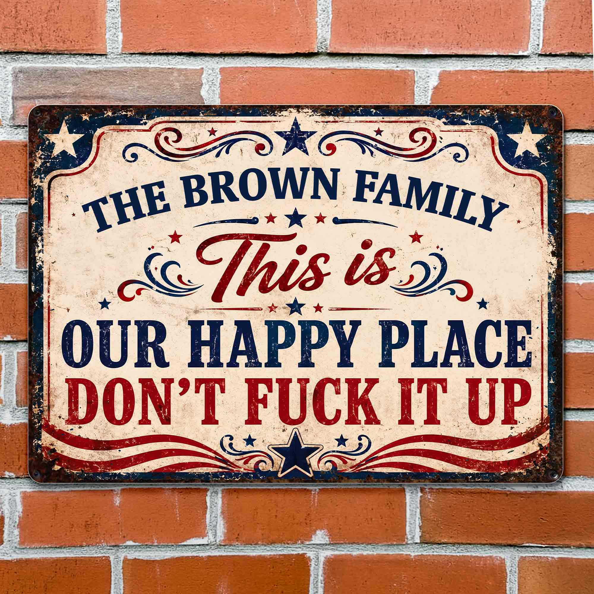Personalized Metal Sign Custom Family Name Gift Decor