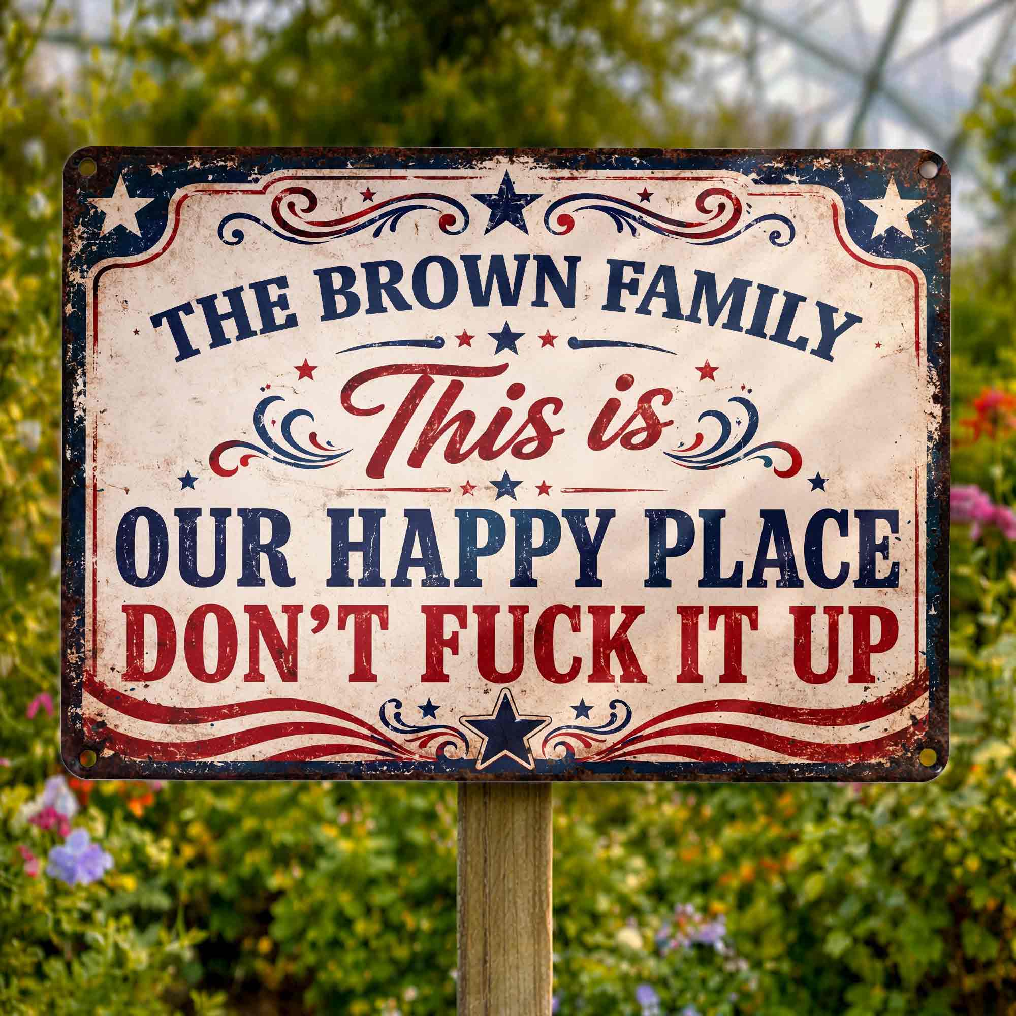 Personalized Metal Sign Custom Family Name Gift Decor