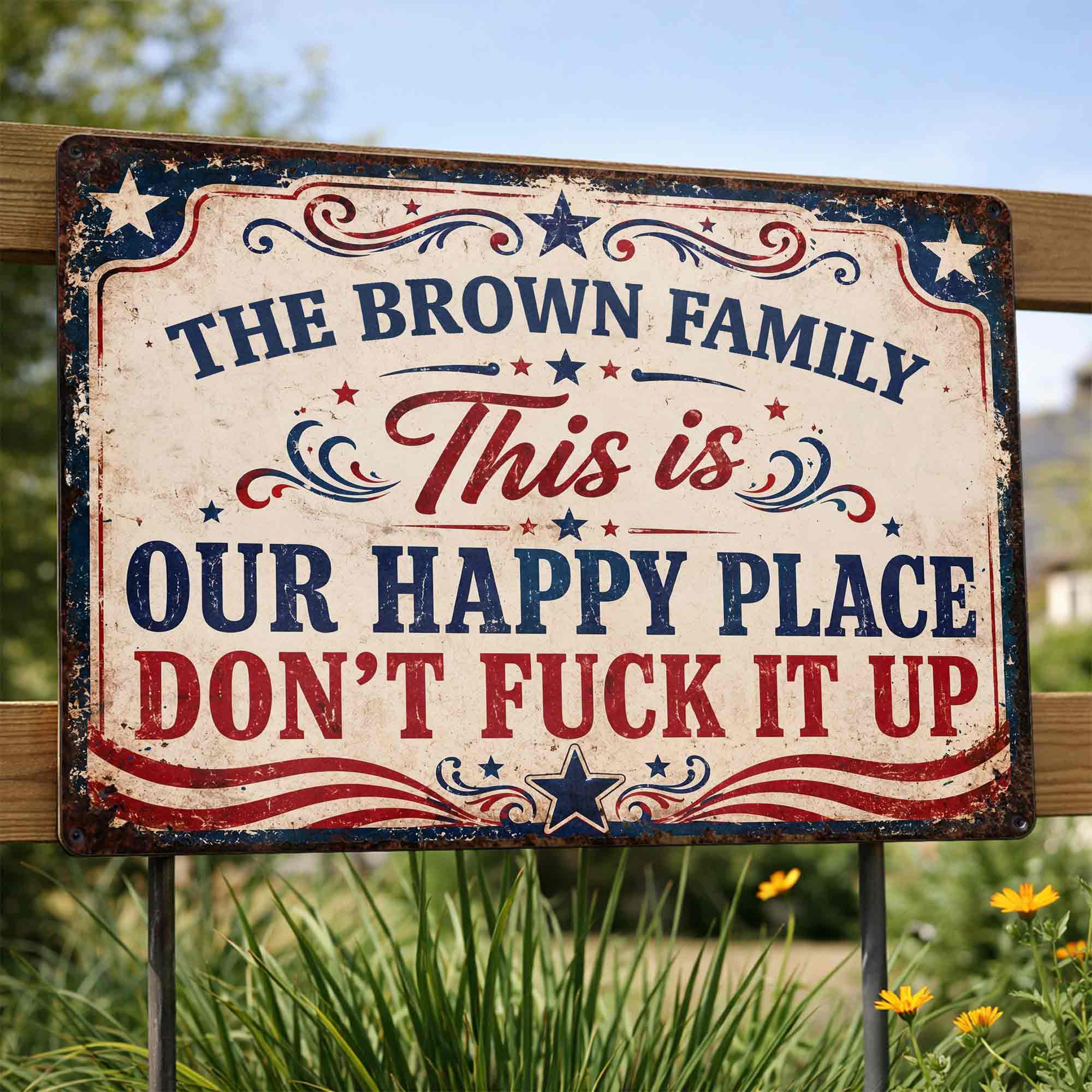 Personalized Metal Sign Custom Family Name Gift Decor
