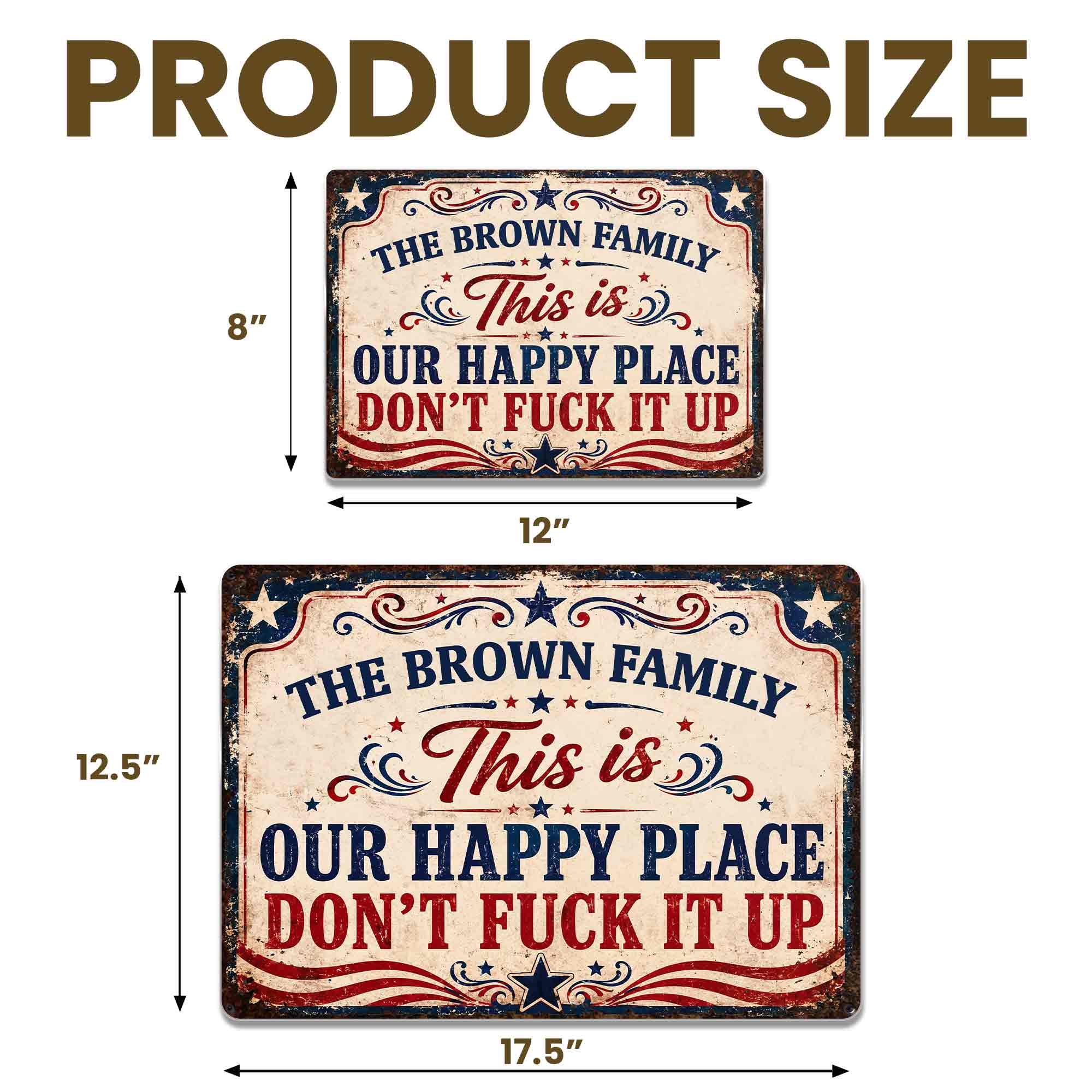 Personalized Metal Sign Custom Family Name Gift Decor