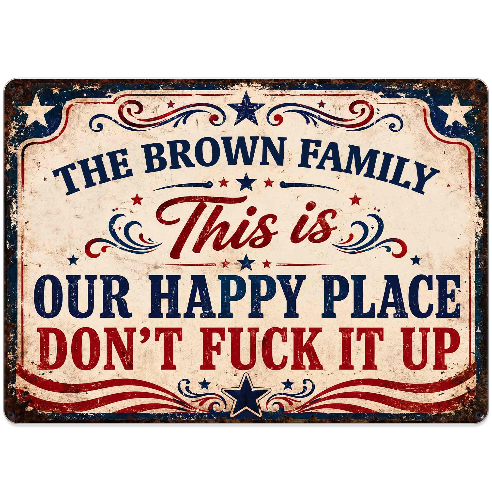 Personalized Metal Sign Custom Family Name Gift Decor