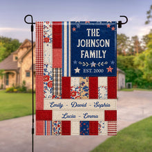Load image into Gallery viewer, Personalized Double-Sided Garden Flag Custom Family Name 4th of July Gift
