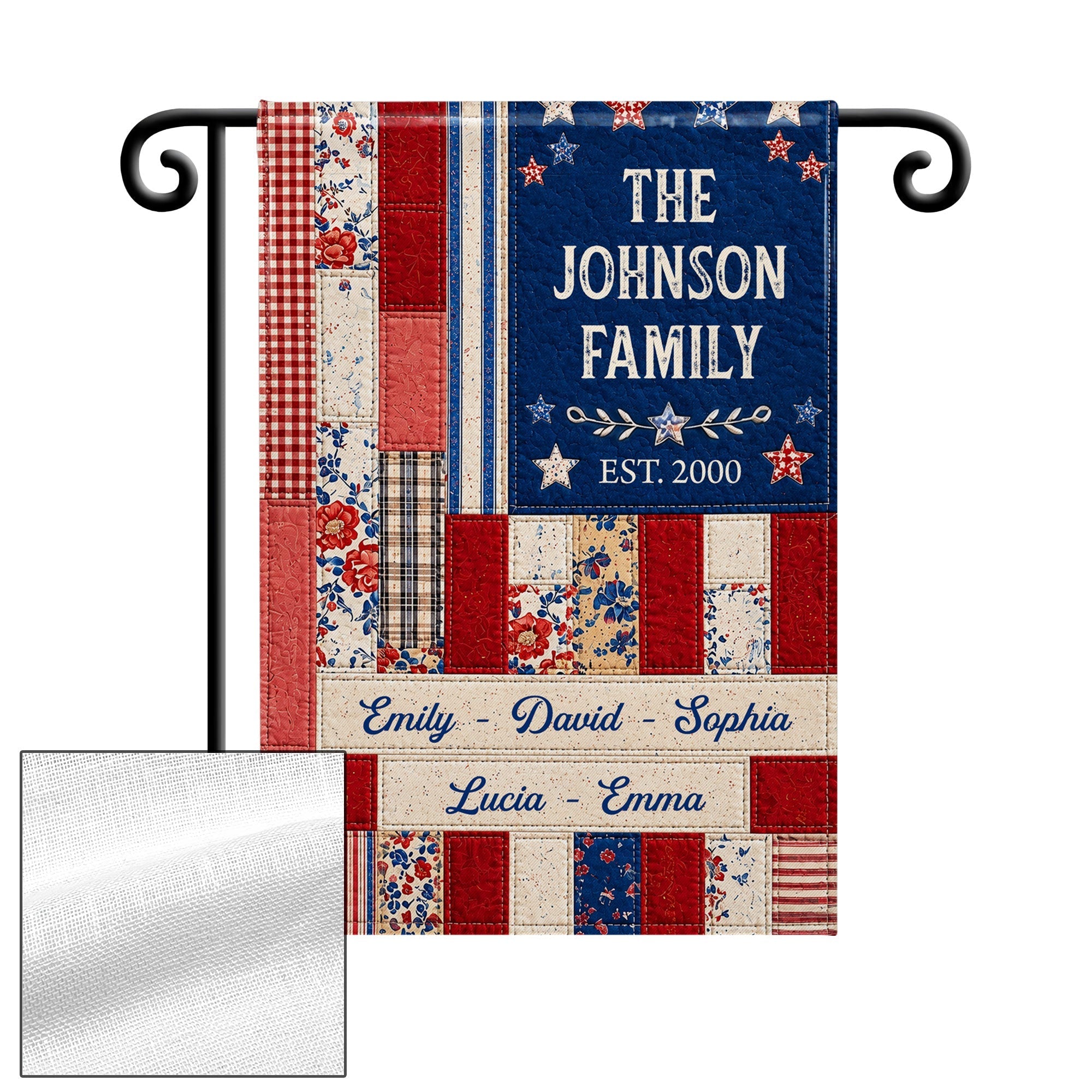 Personalized Double-Sided Garden Flag Custom Family Name 4th of July Gift
