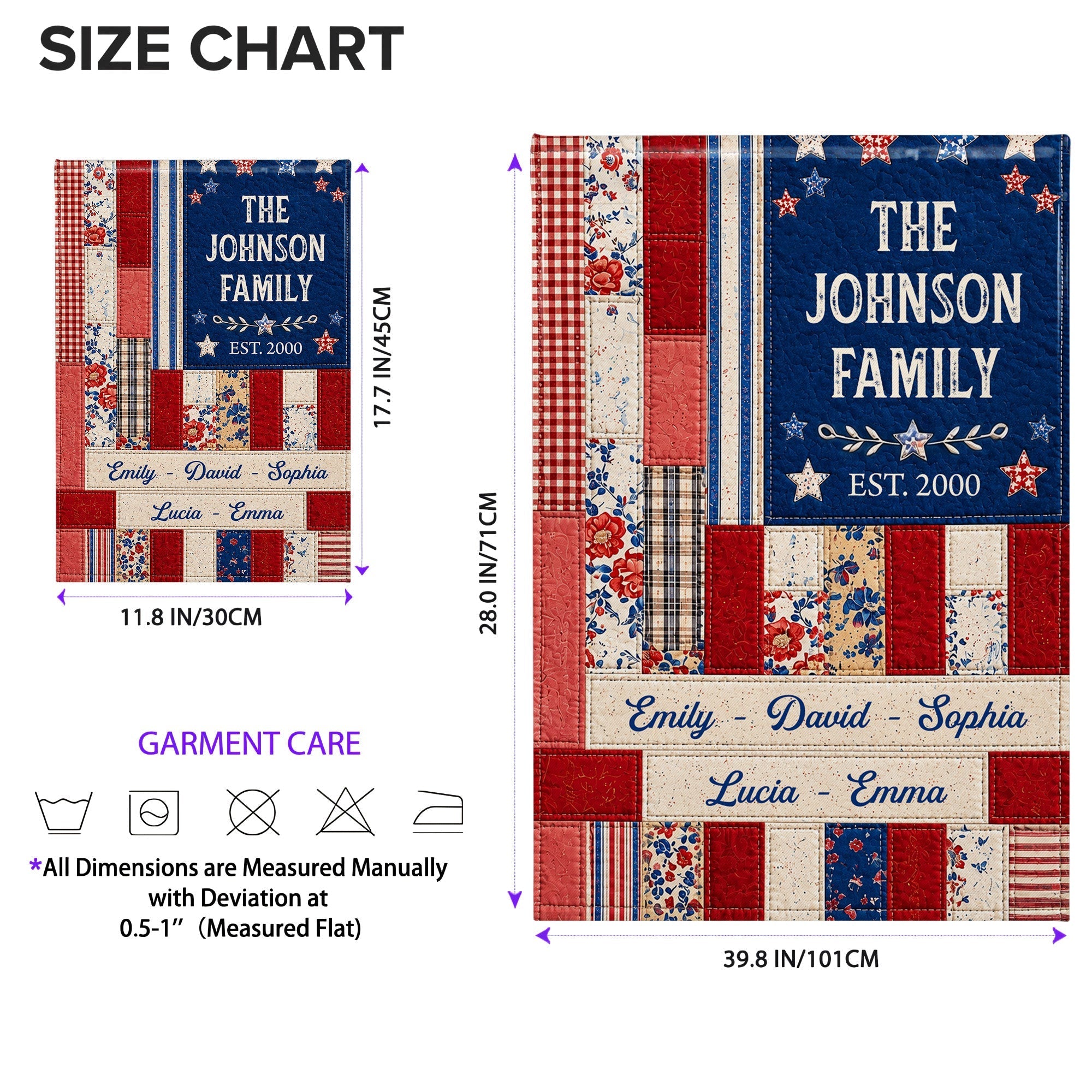 Personalized Double-Sided Garden Flag Custom Family Name 4th of July Gift