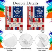 Load image into Gallery viewer, Personalized Double-Sided Garden Flag Custom Family Name 4th of July Gift
