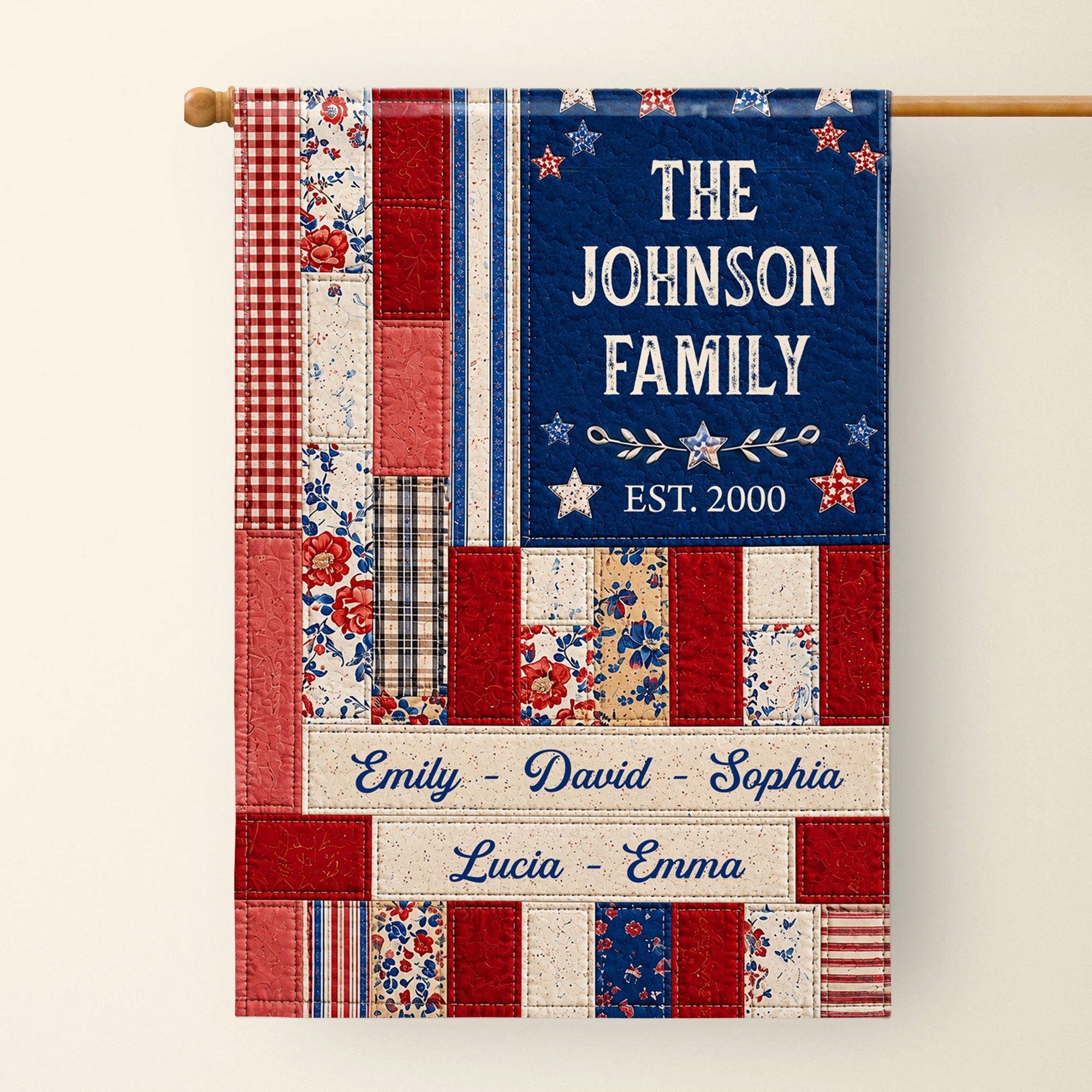 Personalized Double-Sided Garden Flag Custom Family Name 4th of July Gift