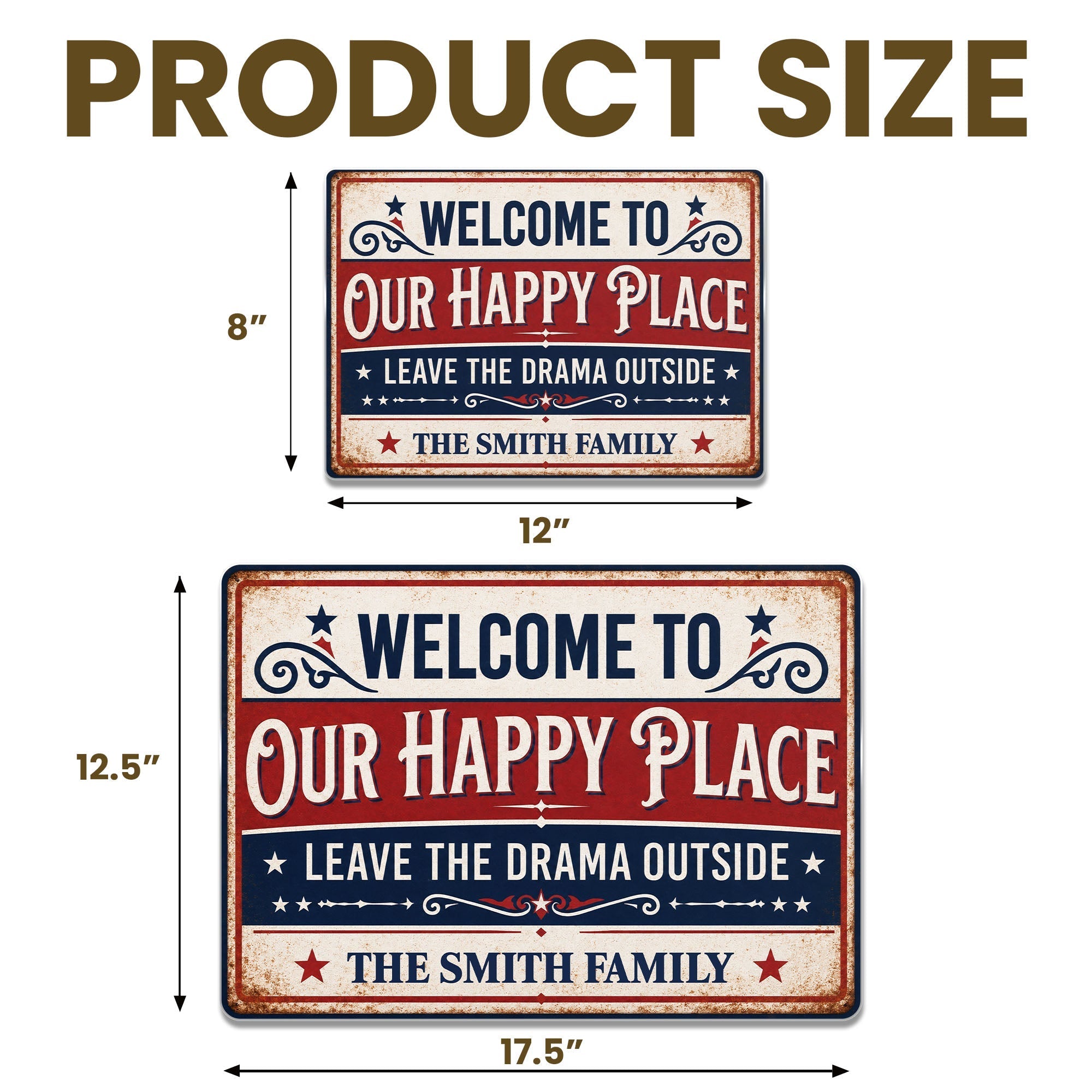 Personalized Metal Sign Custom Family Name Home Decor Gift