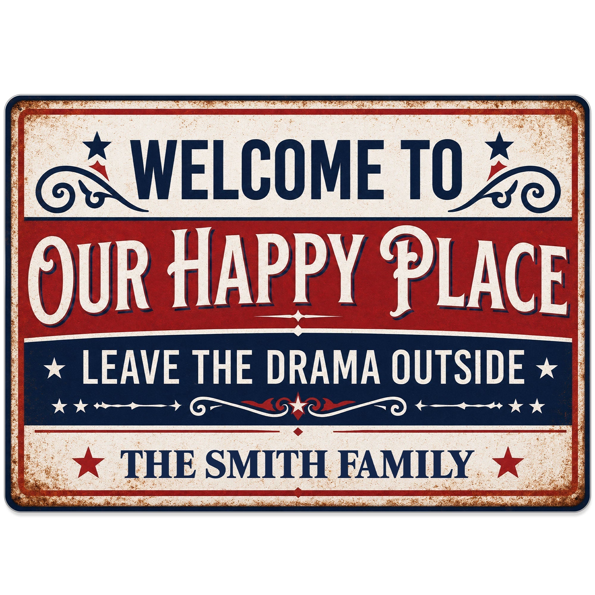 Personalized Metal Sign Custom Family Name Home Decor Gift