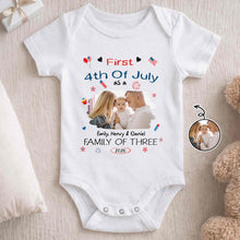 Load image into Gallery viewer, Personalized 4th of July Baby Onesie Custom Photo Gift for Family
