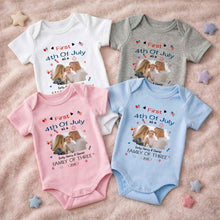Load image into Gallery viewer, Personalized 4th of July Baby Onesie Custom Photo Gift for Family
