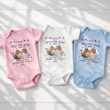 Load image into Gallery viewer, Personalized 4th of July Baby Onesie Custom Photo Gift for Family
