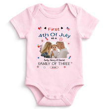 Load image into Gallery viewer, Personalized 4th of July Baby Onesie Custom Photo Gift for Family
