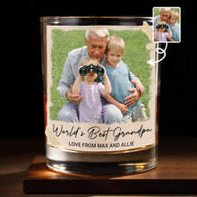 Load image into Gallery viewer, Personalized Whiskey Glass Custom Photo &amp; Message Gift for Grandpa
