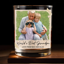 Load image into Gallery viewer, Personalized Whiskey Glass Custom Photo &amp; Message Gift for Grandpa
