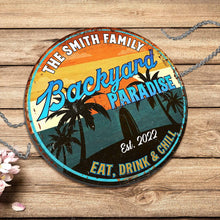 Load image into Gallery viewer, Personalized Custom Shaped Metal Sign for Backyard Paradise Decor
