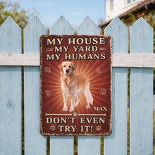 Load image into Gallery viewer, Personalized Dog Paw Metal Sign Custom Name Gift for Dog Lovers
