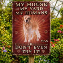 Load image into Gallery viewer, Personalized Dog Paw Metal Sign Custom Name Gift for Dog Lovers
