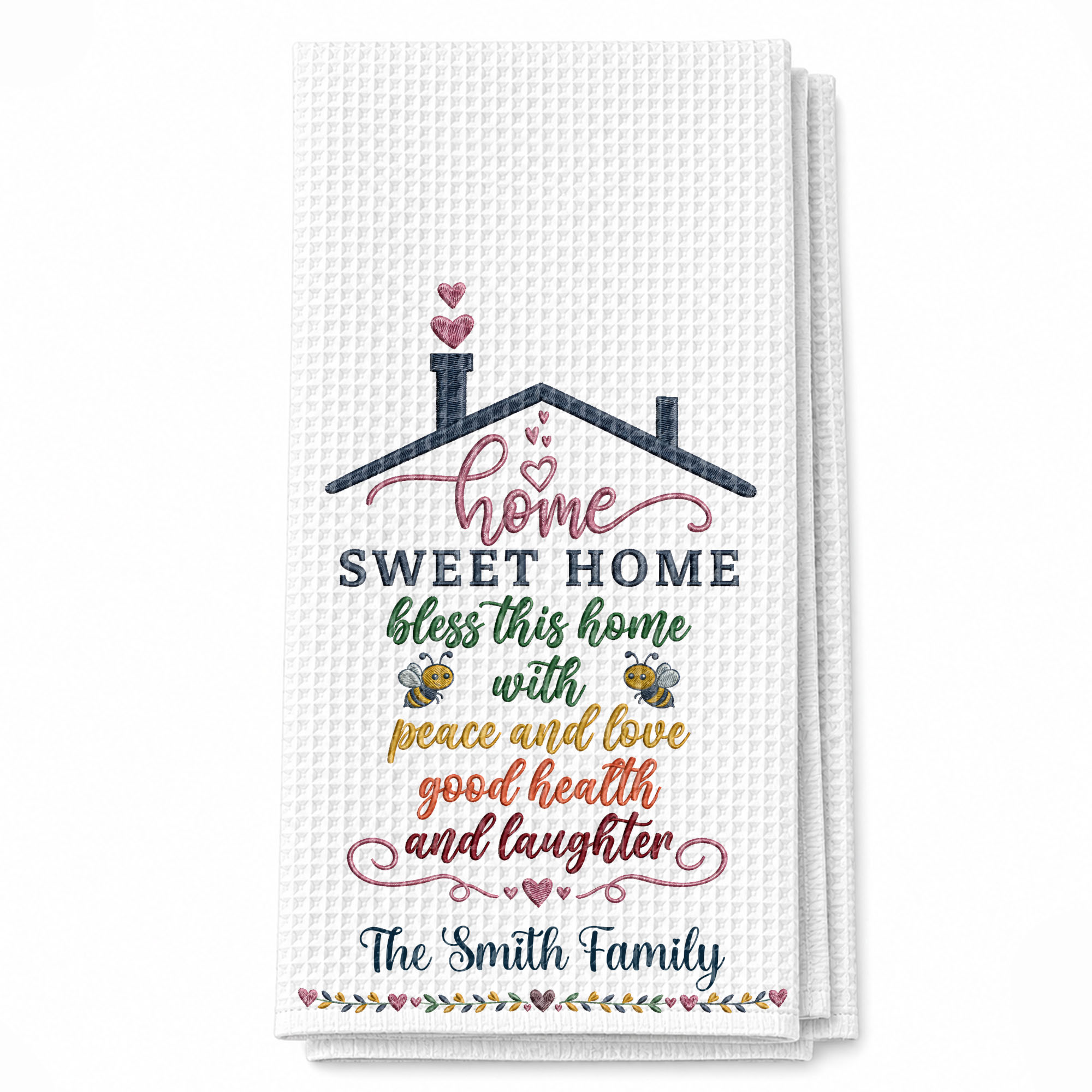 Personalized Home Sweet Home Kitchen Towel Gift for Family