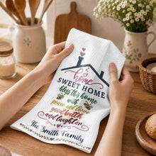 Load image into Gallery viewer, Personalized Home Sweet Home Kitchen Towel Gift for Family
