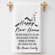 Load image into Gallery viewer, Personalized Kitchen Towel Custom Family Name Gift for New Home
