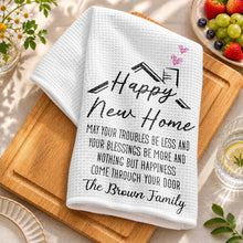 Load image into Gallery viewer, Personalized Kitchen Towel Custom Family Name Gift for New Home

