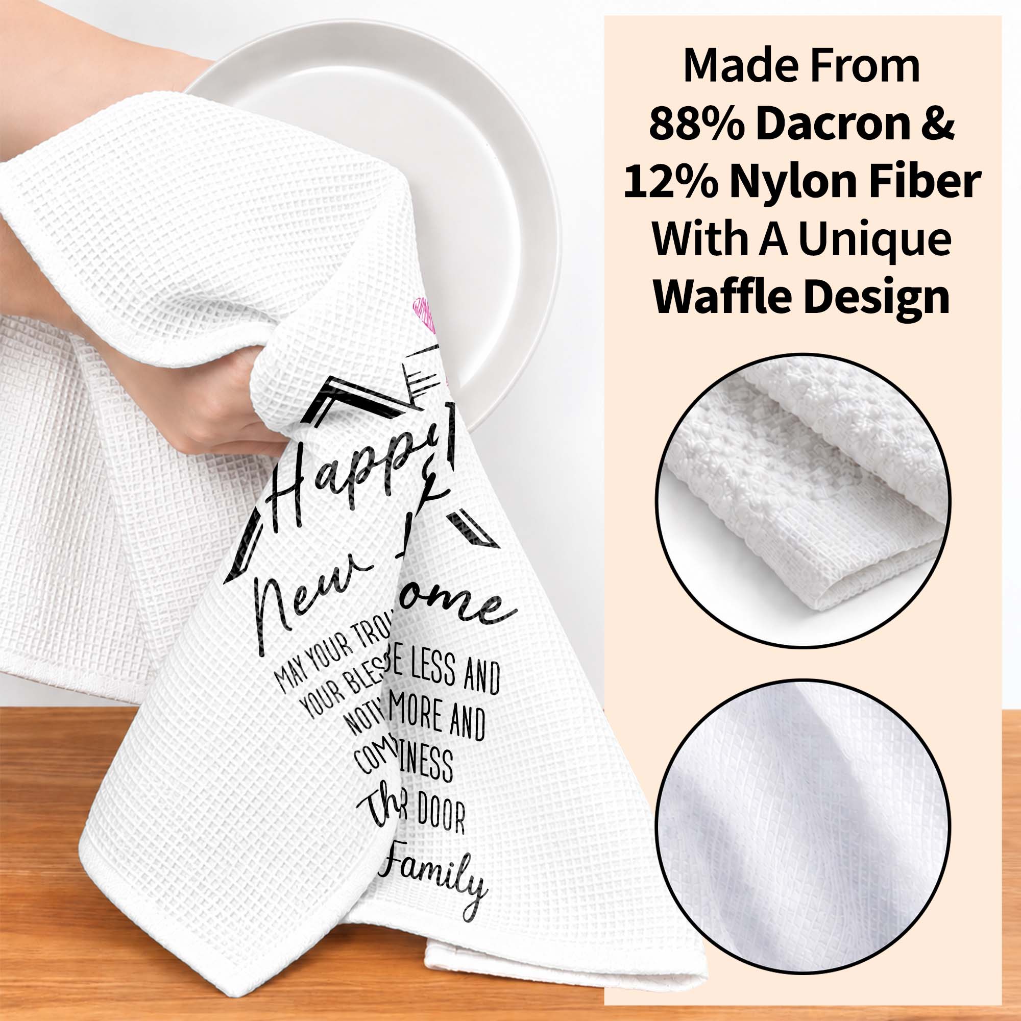 Personalized Kitchen Towel Custom Family Name Gift for New Home