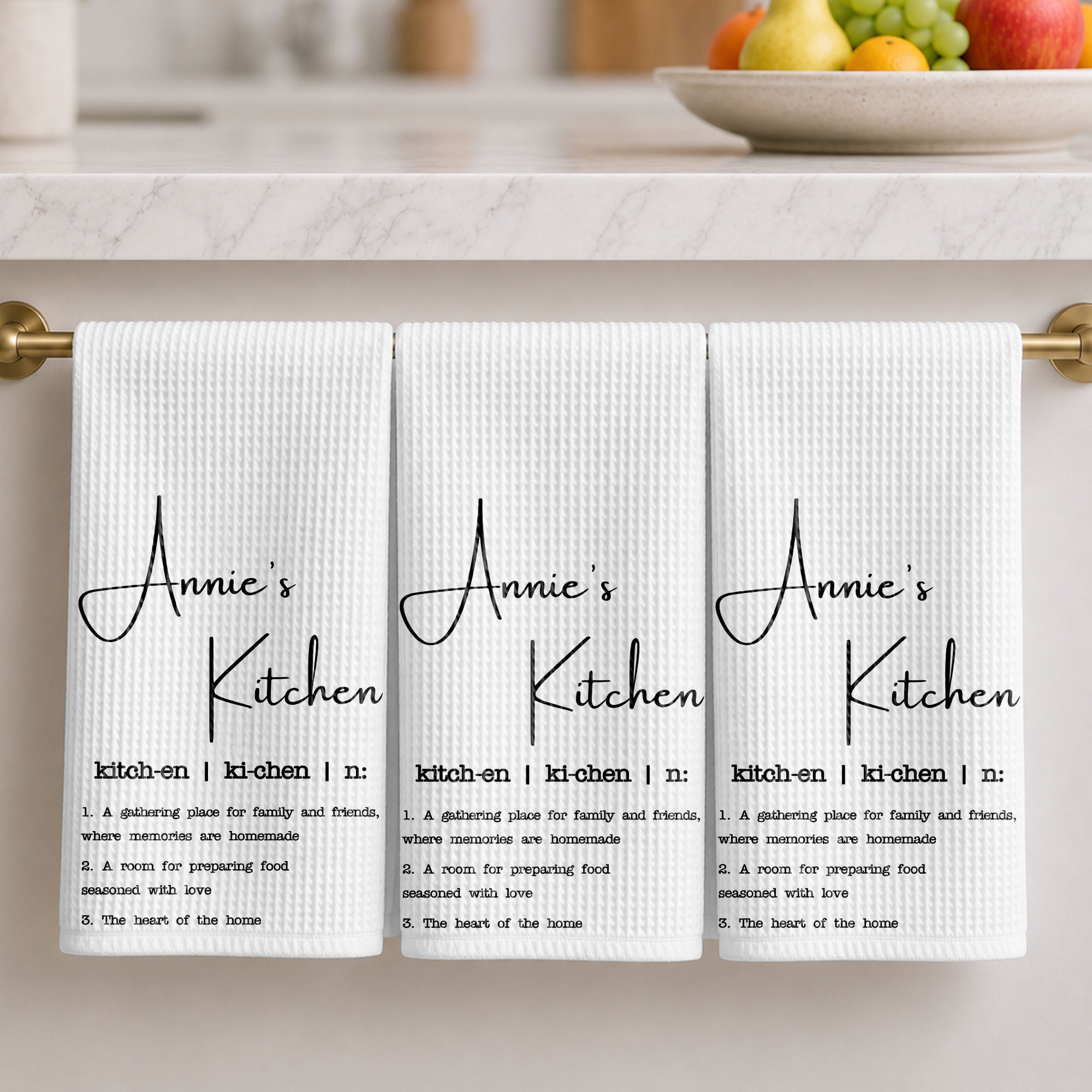 Personalized Kitchen Towel Custom Family Name Gift for Cooking