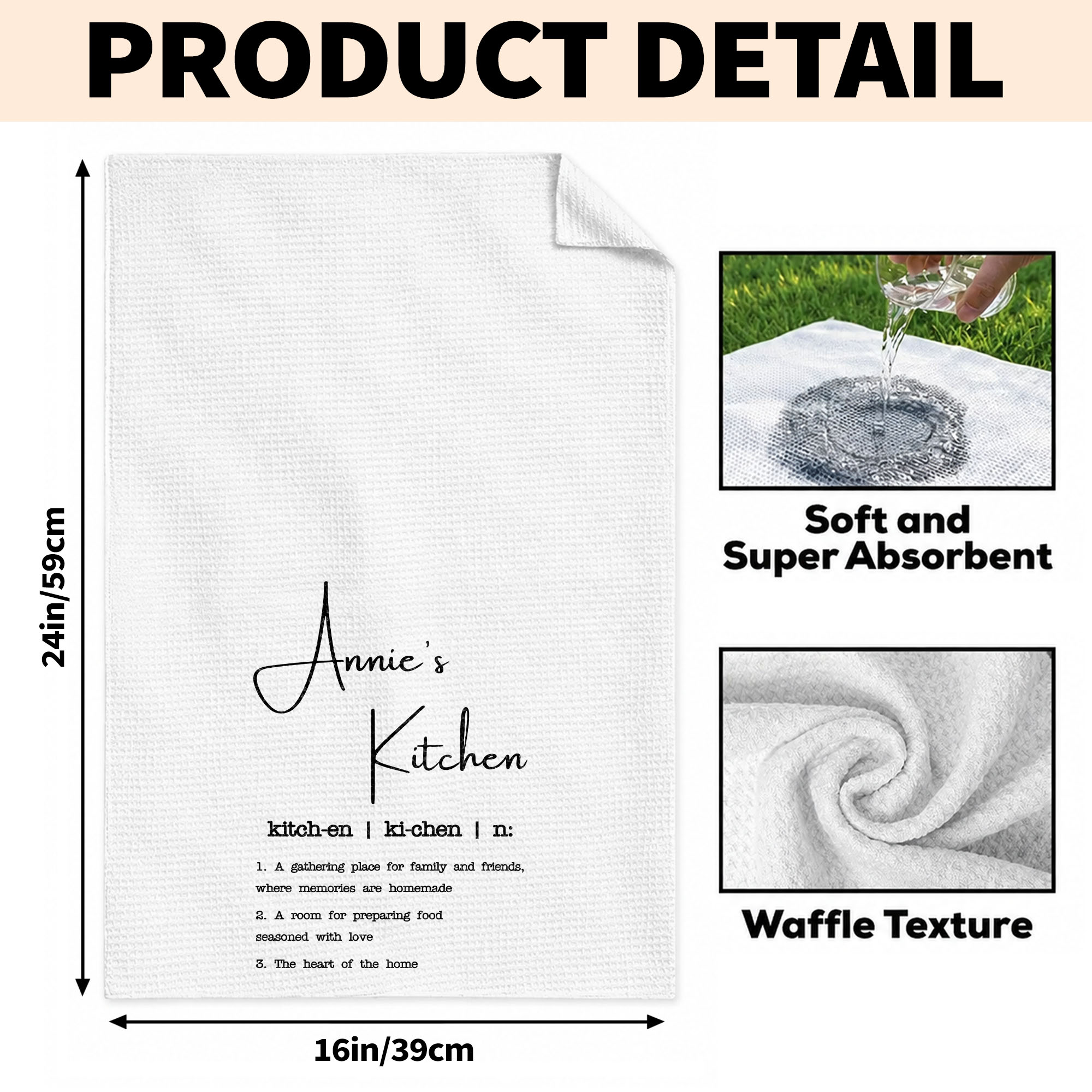 Personalized Kitchen Towel Custom Family Name Gift for Cooking