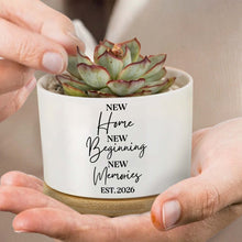 Load image into Gallery viewer, Personalized Ceramic Plant Pot Custom Year Gift for New Home
