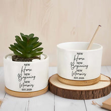 Load image into Gallery viewer, Personalized Ceramic Plant Pot Custom Year Gift for New Home
