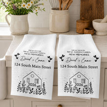 Load image into Gallery viewer, Personalized Kitchen Towel Custom Address Gift for Family
