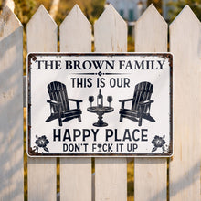 Load image into Gallery viewer, Personalized Metal Sign Custom Family Name Happy Place Gift
