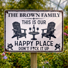 Load image into Gallery viewer, Personalized Metal Sign Custom Family Name Happy Place Gift
