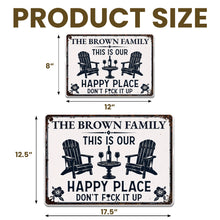 Load image into Gallery viewer, Personalized Metal Sign Custom Family Name Happy Place Gift
