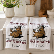 Load image into Gallery viewer, Personalized Funny Sloth Kitchen Towel Custom Gift for Coffee Lovers
