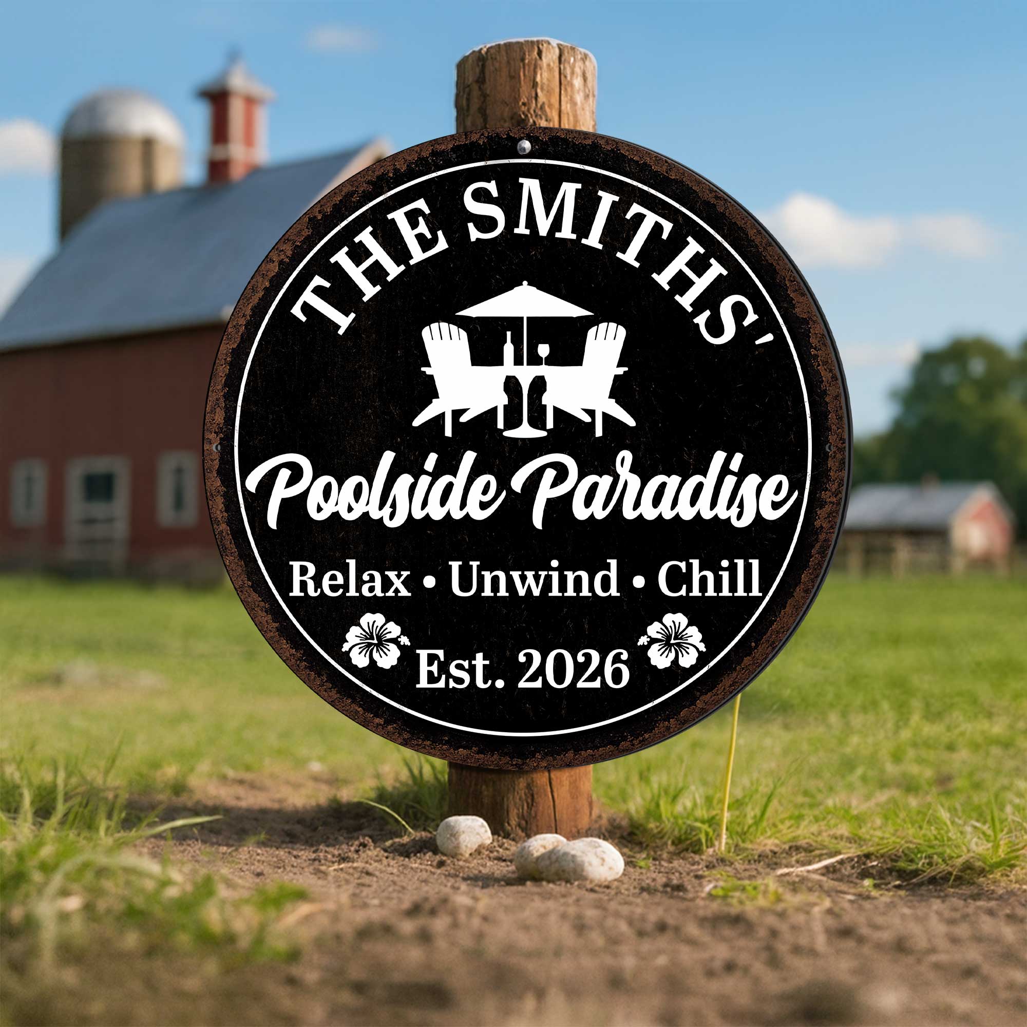 Personalized Custom Shaped Metal Sign with Family Name Decor
