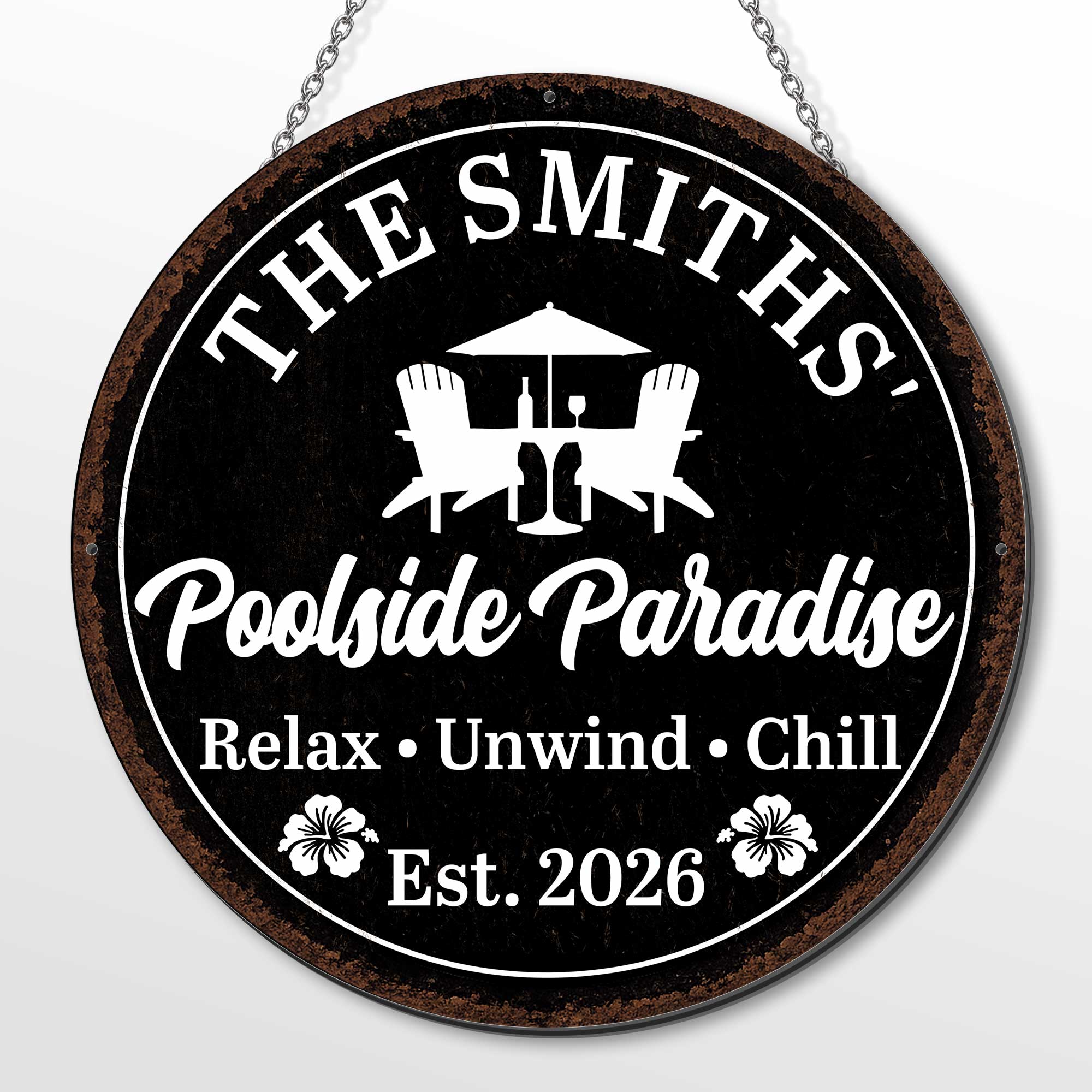 Personalized Custom Shaped Metal Sign with Family Name Decor
