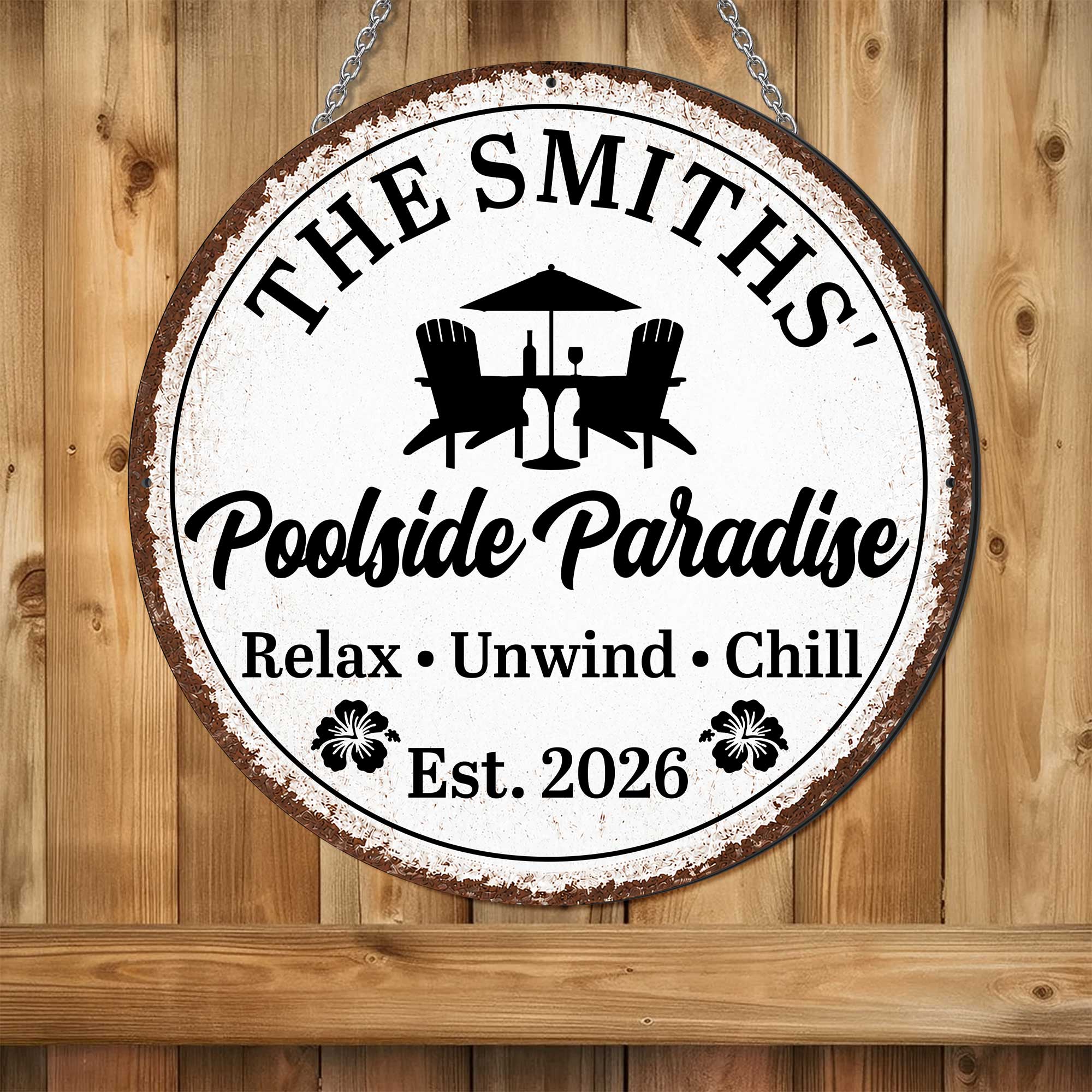 Personalized Custom Shaped Metal Sign with Family Name Decor