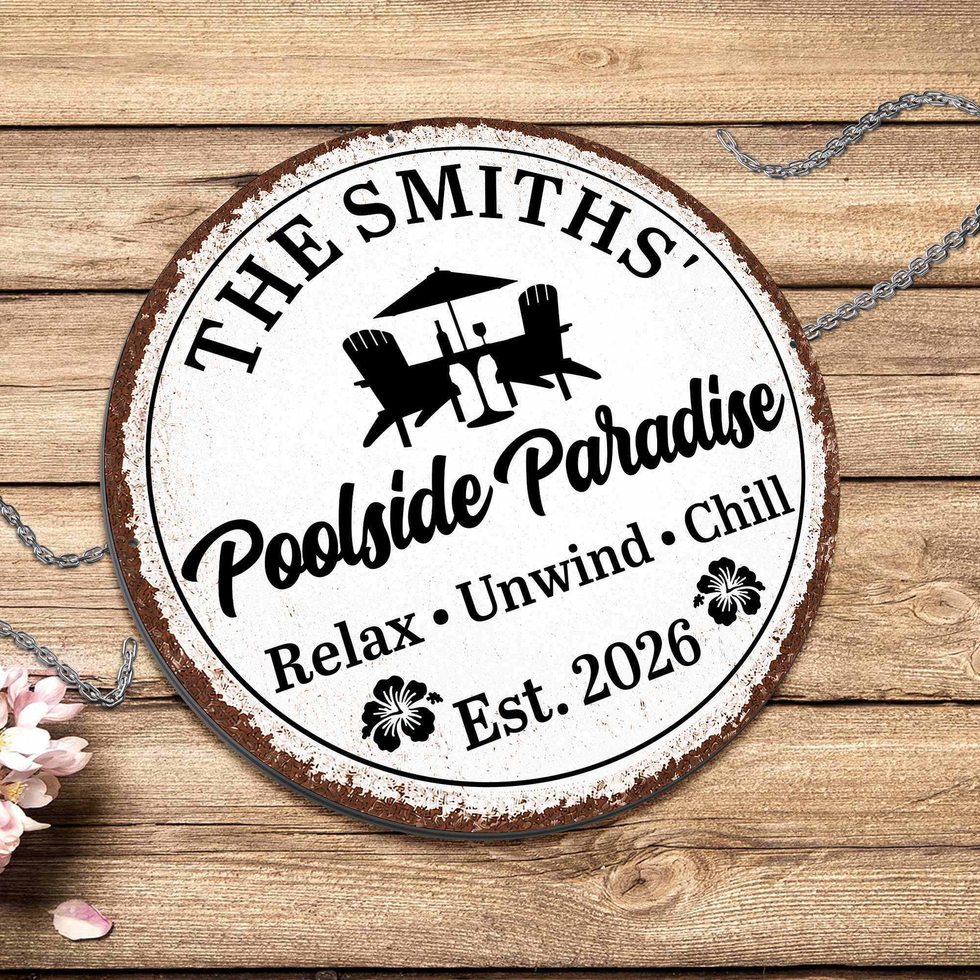 Personalized Custom Shaped Metal Sign with Family Name Decor