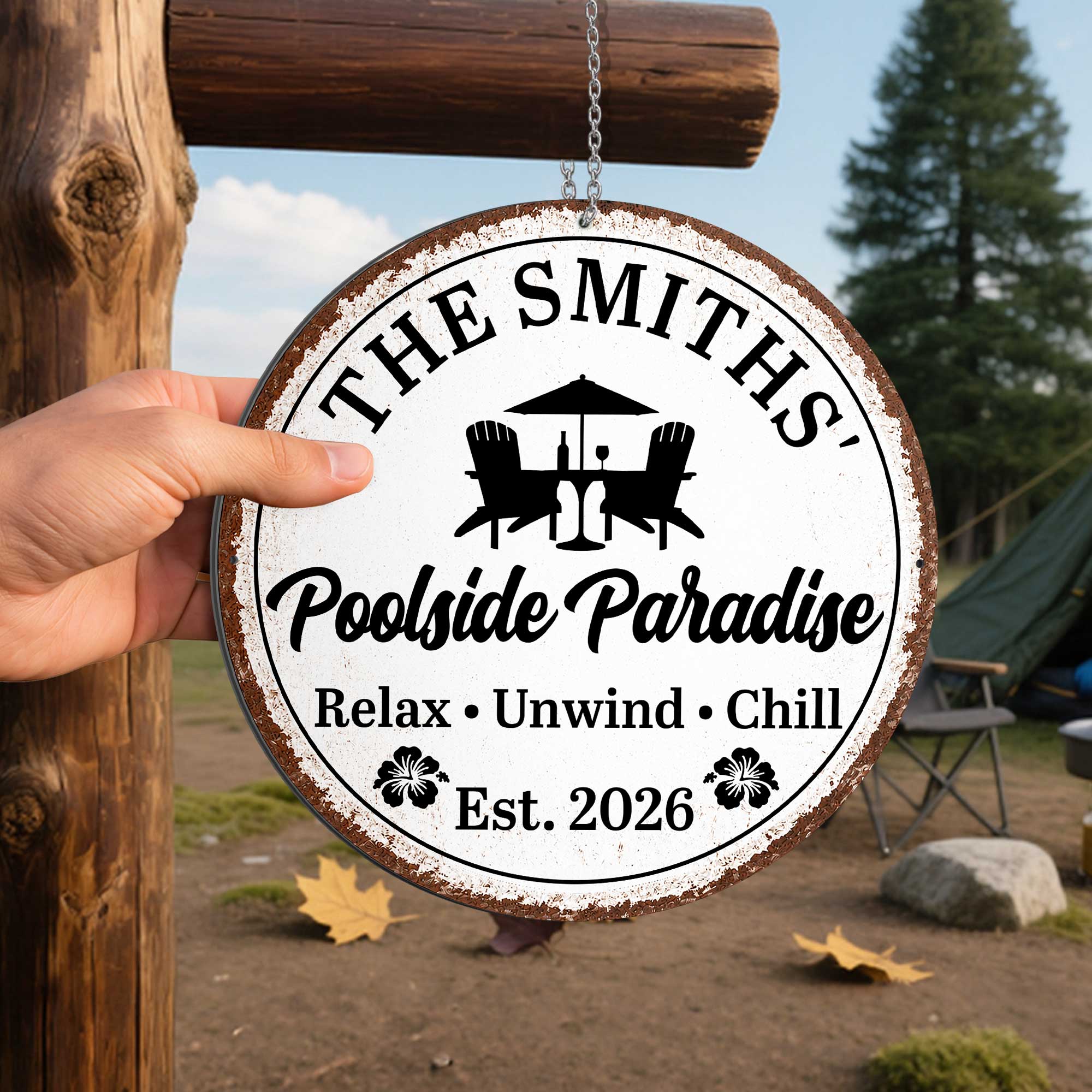 Personalized Custom Shaped Metal Sign with Family Name Decor